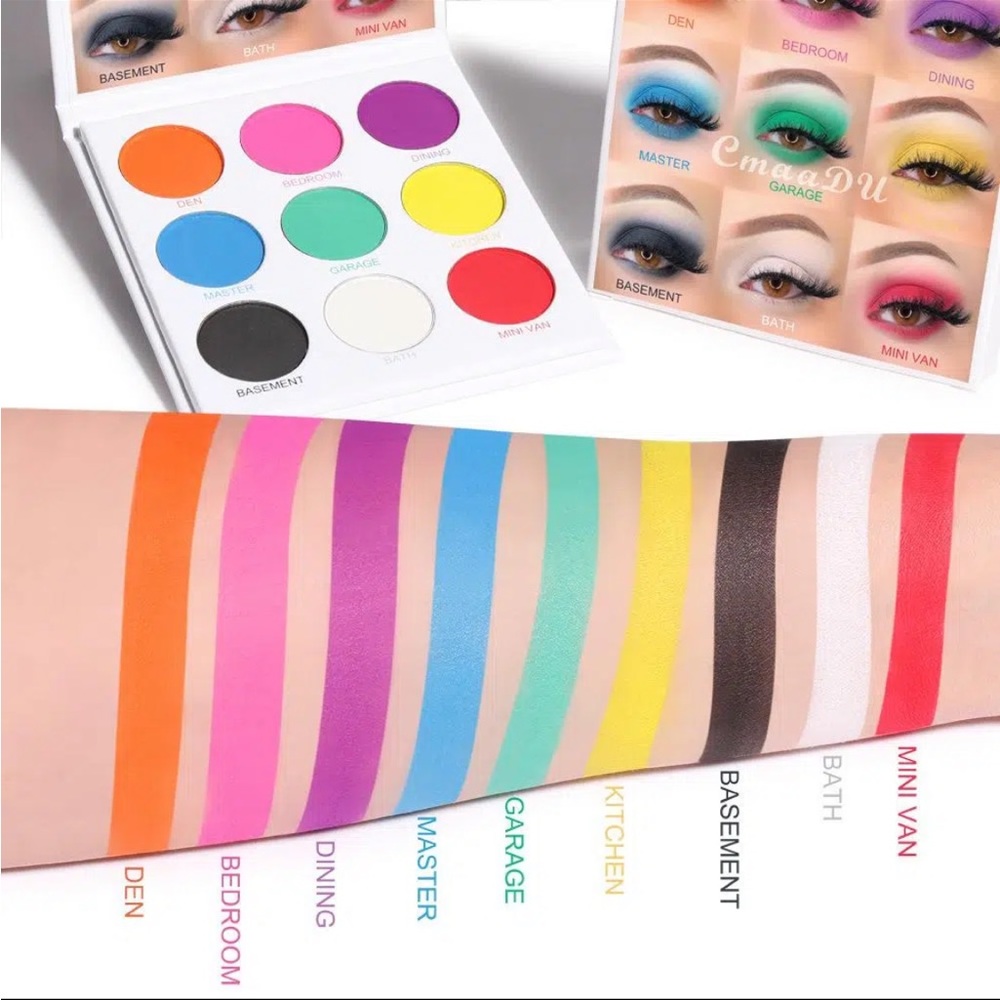 Nine-color Eyeshadow Makeup Matte And Metallic Glitter Eyeshadow Palette - Picture 4 of 5